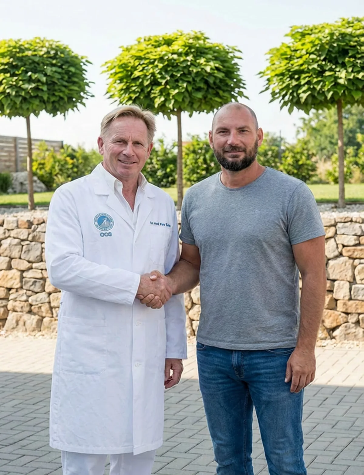 Dr. med. Petr Špůrek a Daniel Zábranský si podávají ruce