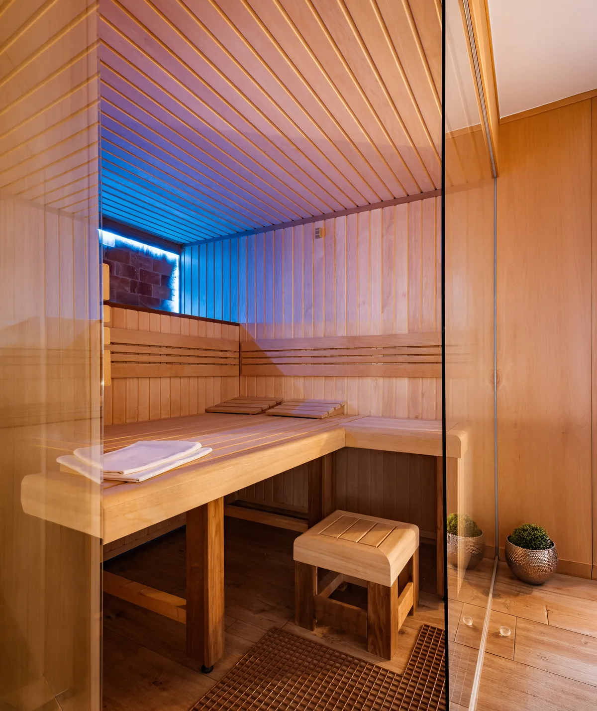 Sauna v apartmánu, pohled zvenku